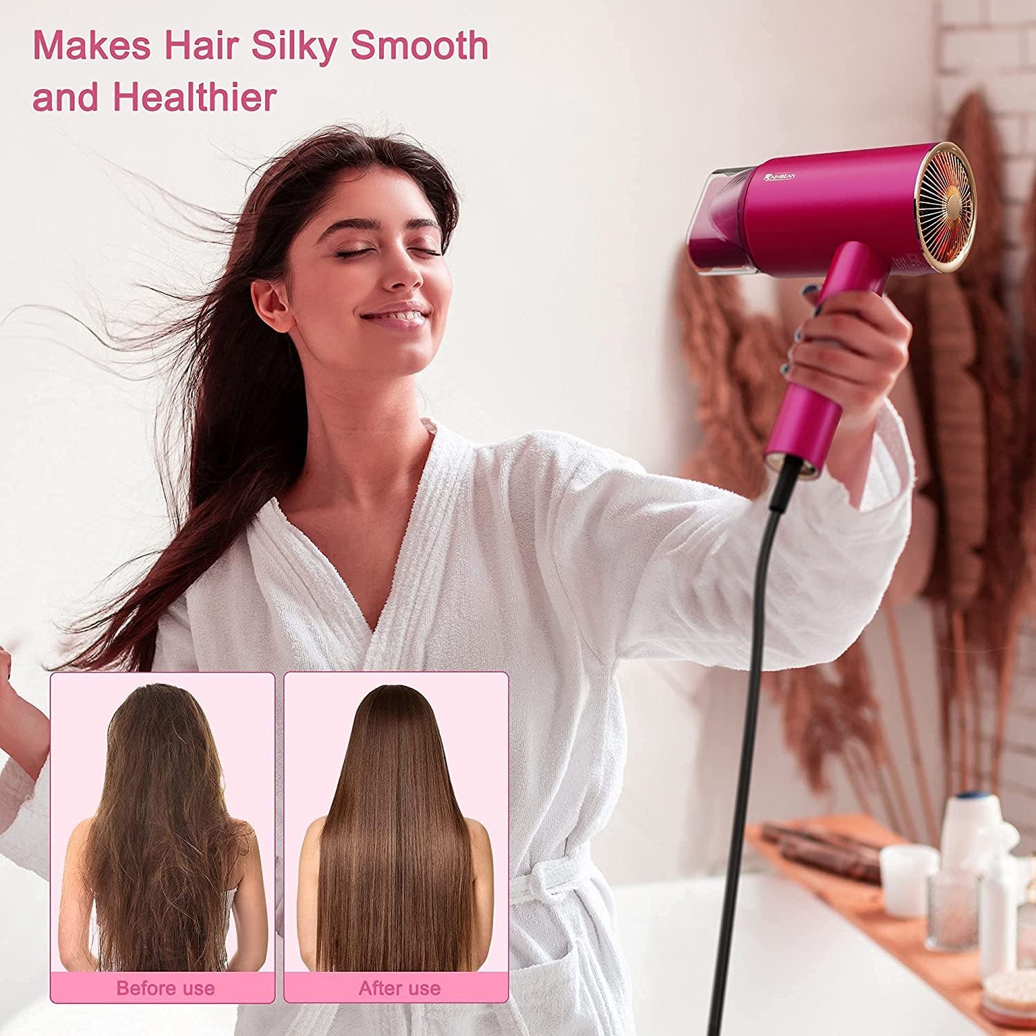 HydraCare Ionic Hair Dryer – 1800W with Magnetic Nozzle