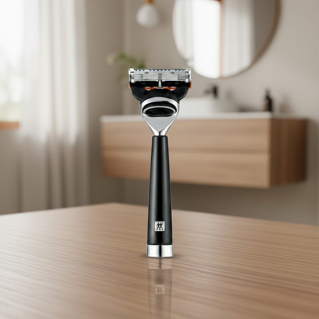 Deluxe Shaving Essentials – Razor & Brush with Stand