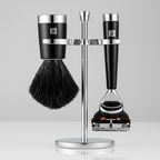 Deluxe Shaving Essentials – Razor & Brush with Stand