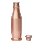 Copper water bottle with a cap on a white background