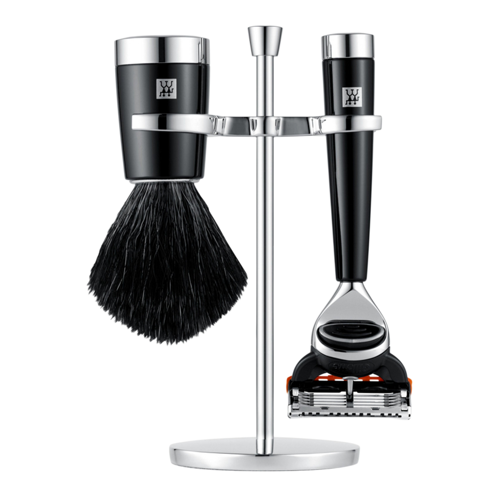 Deluxe Shaving Essentials – Razor & Brush with Stand