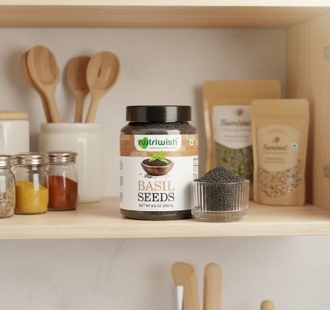 Nutriwish Basil Seeds 250g | Sabja Seeds