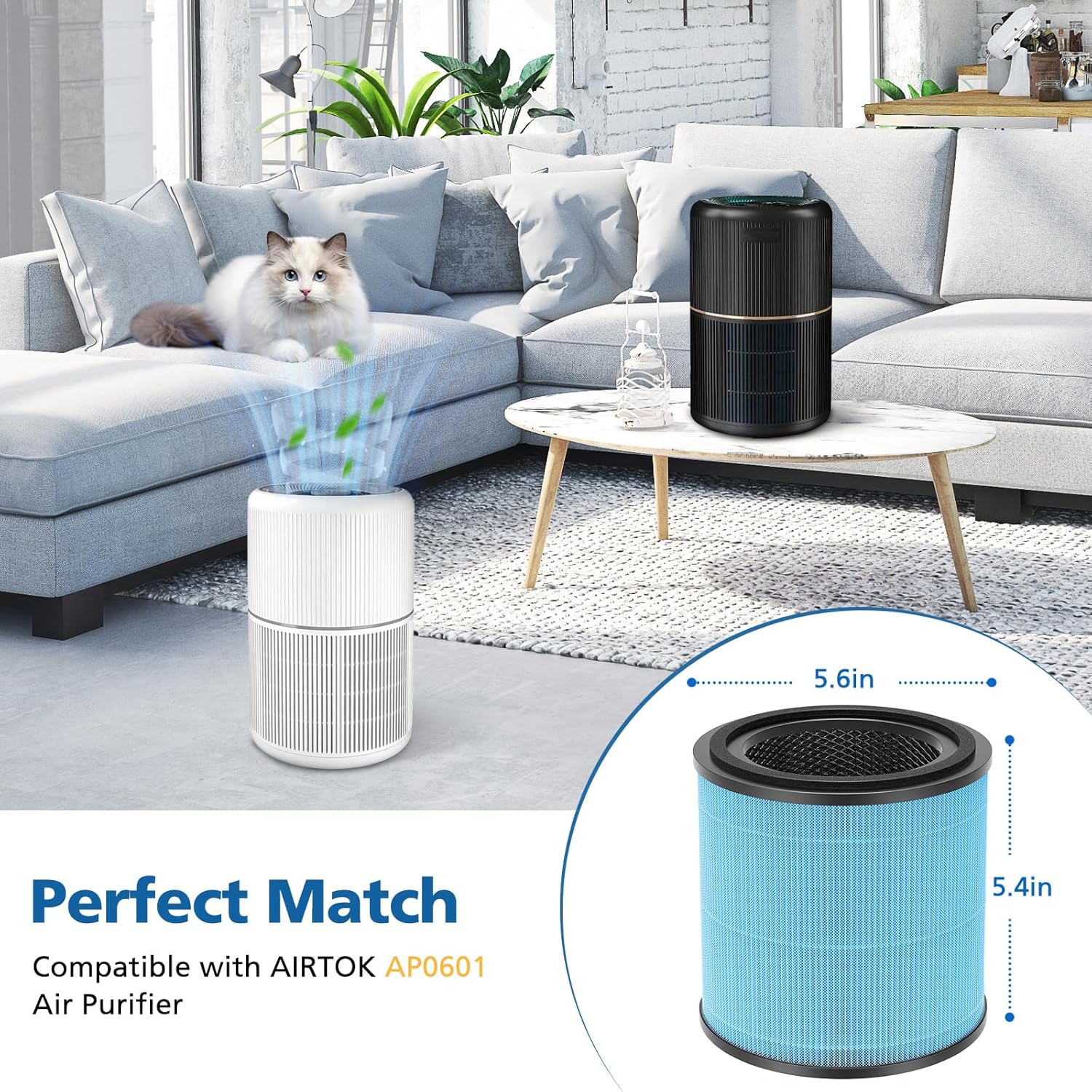 AIRTOK AP0601 H13 HEPA Filters (2-Pack)