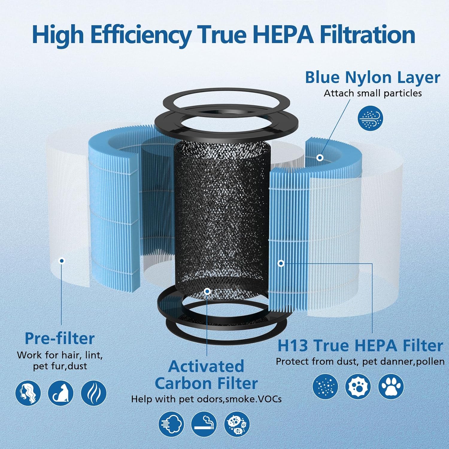 AIRTOK AP0601 H13 HEPA Filters (2-Pack)