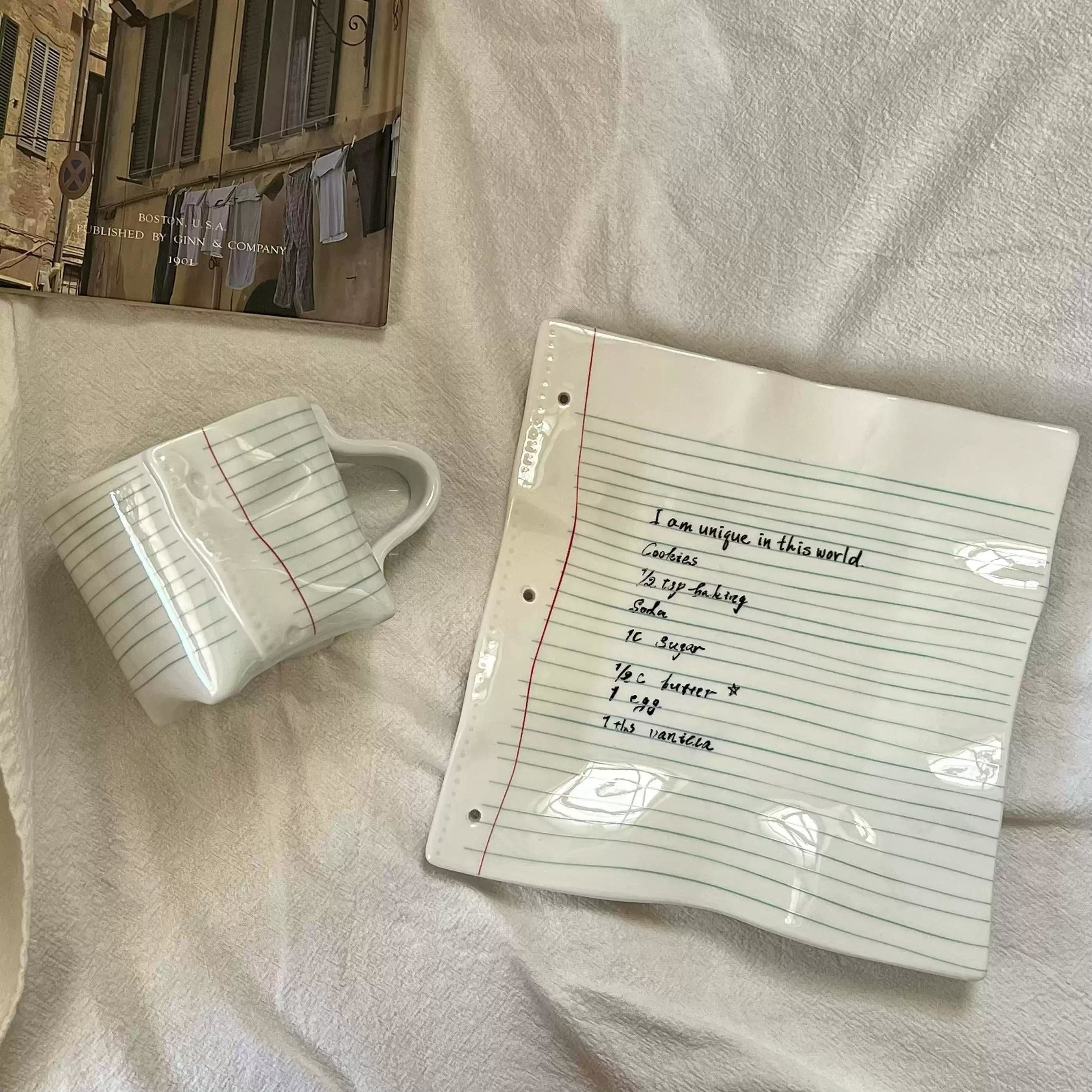 Stationery Aesthetic Ceramic Mug & Serving Plate