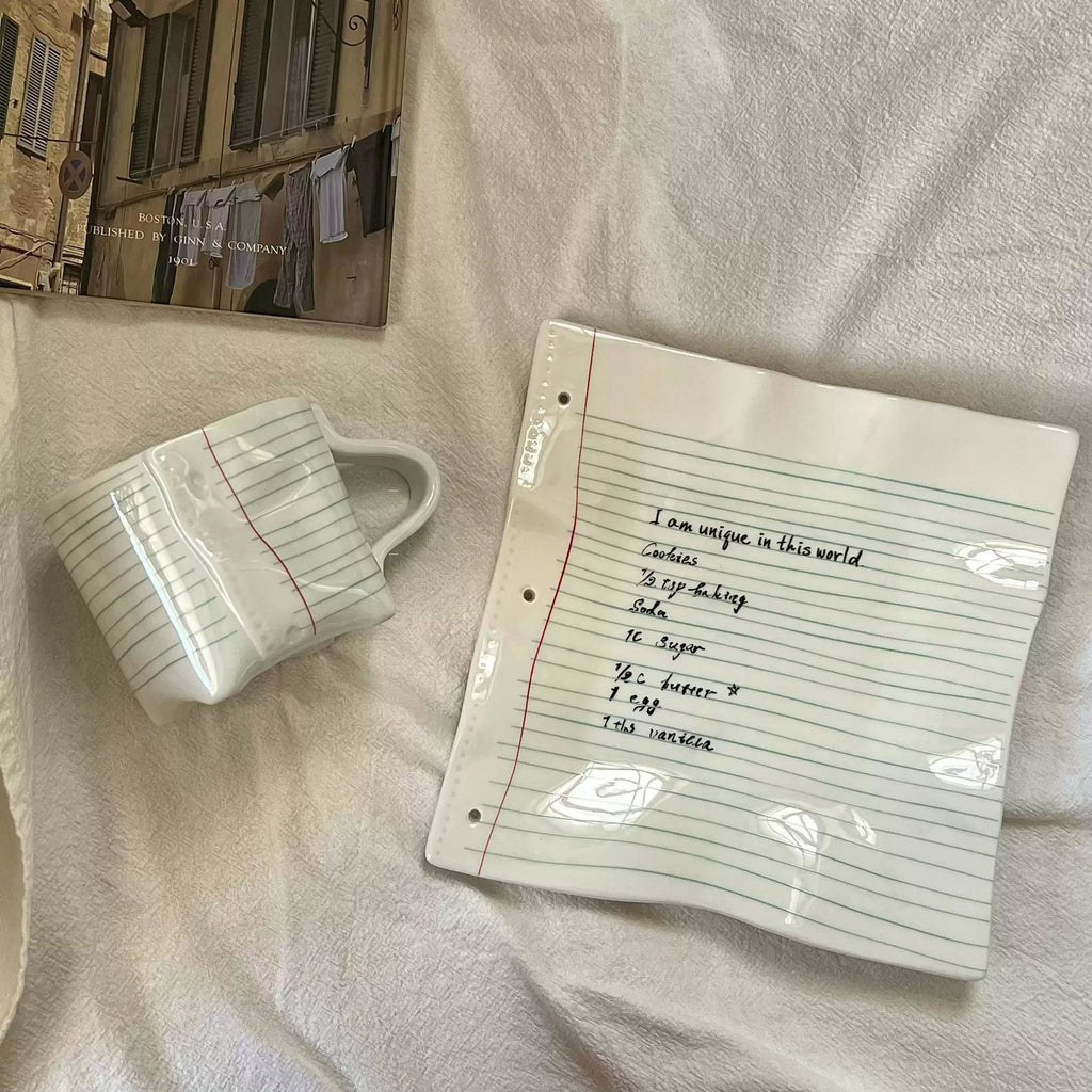 Stationery Aesthetic Ceramic Mug & Serving Plate
