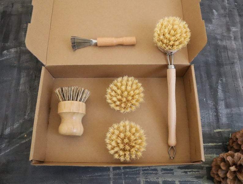 Zero Waste Kitchen Brush Set – Eco Cleaning Kit